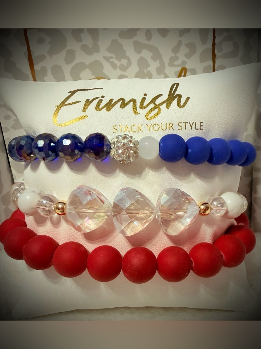 New ERIMISH Bracelets 3 pc Stack - Red, White & Blue